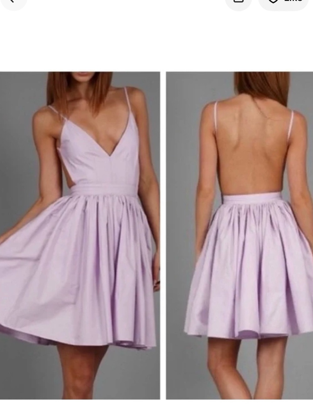 Lilac Backless Fit & Flare Dress with Spaghetti Straps